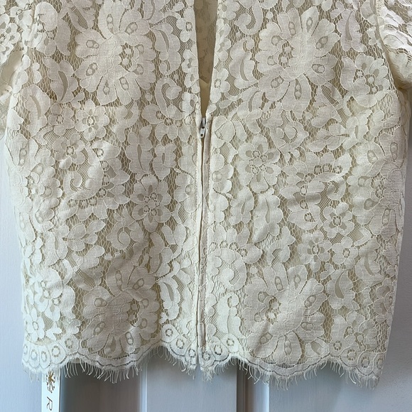 NWT Revelry Ivory Lace Top w/ Keyhole and Zippered Back - Size 10 - Picture 8 of 14